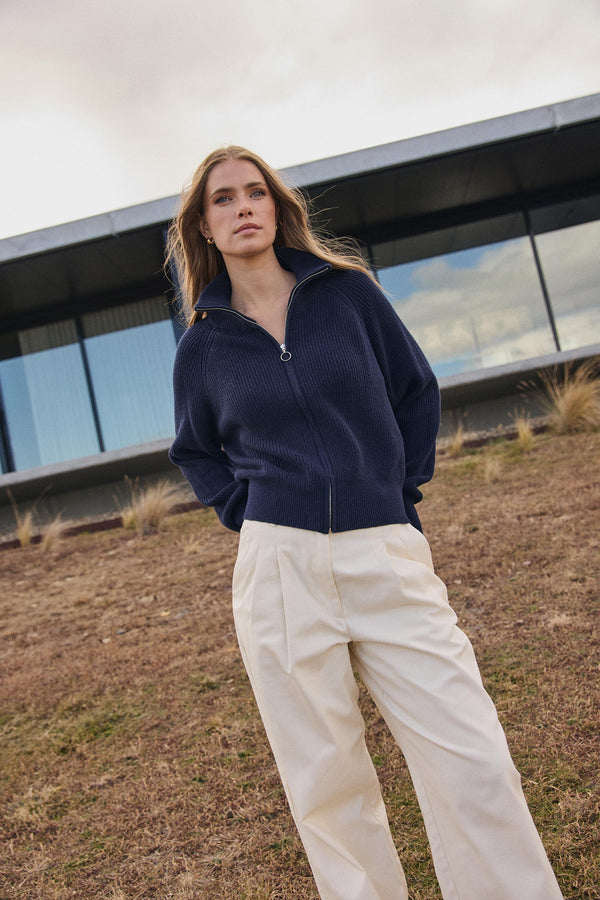 Maple Zip Through Knit
